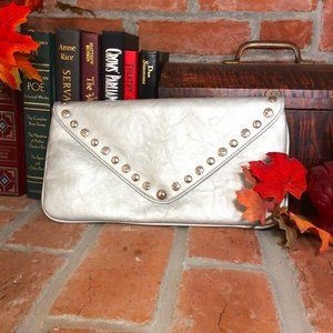 Silver Skull Stud Deb & Dave Clutch NWT